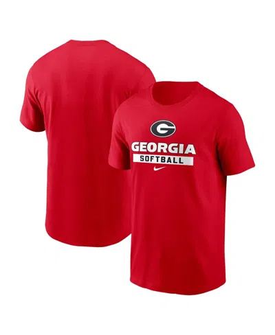 NIKE MEN'S RED GEORGIA BULLDOGS SOFTBALL DROP T-SHIRT