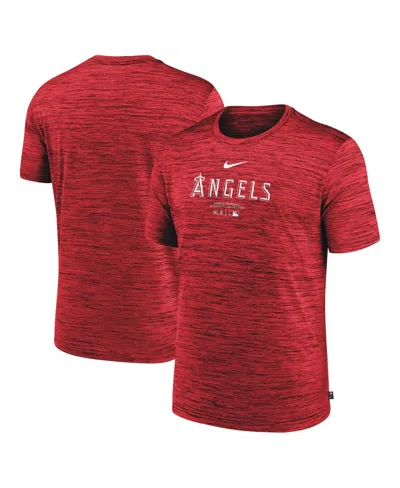 NIKE MEN'S RED LOS ANGELES ANGELS AUTHENTIC COLLECTION VELOCITY PERFORMANCE PRACTICE T-SHIRT