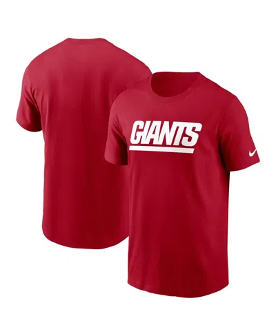 NIKE MEN'S RED NEW YORK GIANTS TEAM WORDMARK ESSENTIAL T-SHIRT