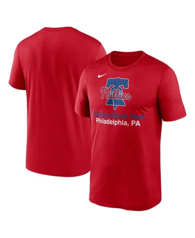 NIKE MEN'S RED PHILADELPHIA PHILLIES STADIUM LEGEND PERFORMANCE T-SHIRT