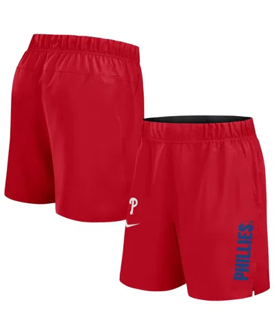 NIKE MEN'S RED PHILADELPHIA PHILLIES WOVEN VICTORY PERFORMANCE SHORTS