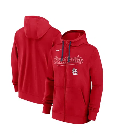 NIKE MEN'S RED ST. LOUIS CARDINALS KNOCKOUT SCRIPT FULL-ZIP HOODIE