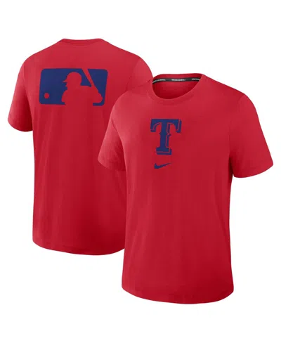 NIKE MEN'S RED TEXAS RANGERS AUTHENTIC COLLECTION EARLY WORK TRI-BLEND PERFORMANCE T-SHIRT