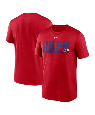NIKE MEN'S RED TEXAS RANGERS LOCAL LEGEND PERFORMANCE T-SHIRT