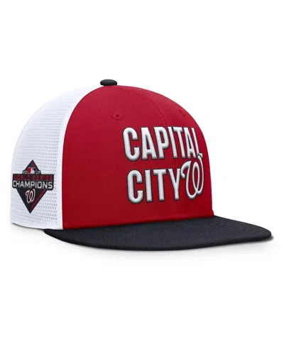NIKE MEN'S RED WASHINGTON NATIONALS PRO TRUCKER SNAPBACK HAT