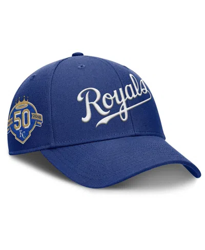NIKE MEN'S ROYAL KANSAS CITY ROYALS RISE GABERDINE ADJUSTABLE HAT