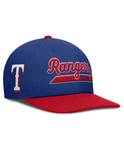 NIKE MEN'S ROYAL/RED TEXAS RANGERS PRO PERFORMANCE SNAPBACK HAT