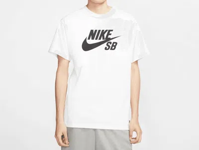 NIKE MEN'S SB HBR LOGO SKATE T-SHIRT IN WHITE