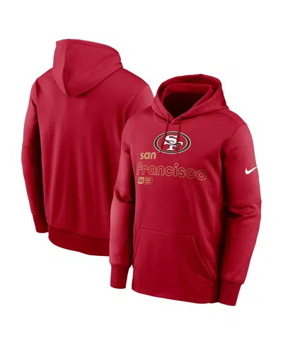 NIKE MEN'S SCARLET SAN FRANCISCO 49ERS BIG TALL PERFORMANCE PULLOVER HOODIE