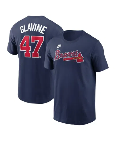 NIKE MEN'S TOM GLAVINE NAVY ATLANTA BRAVES FUSE NAME NUMBER T-SHIRT