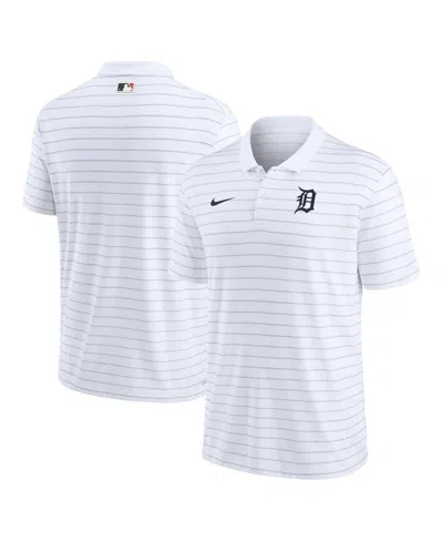 NIKE MEN'S WHITE DETROIT TIGERS AUTHENTIC COLLECTION VICTORY STRIPED PERFORMANCE POLO