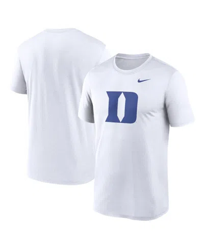 NIKE MEN'S WHITE DUKE BLUE DEVILS PRIMETIME LEGEND LOGO T-SHIRT