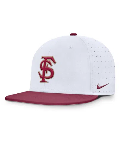NIKE MEN'S WHITE FLORIDA STATE SEMINOLES ON-FIELD DUGOUT TRUE PERFORMANCE FITTED HAT