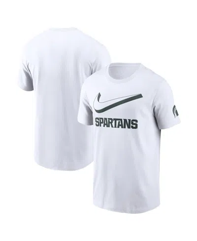 NIKE MEN'S WHITE MICHIGAN STATE SPARTANS PRIMETIME 2-HIT SWOOSH T-SHIRT
