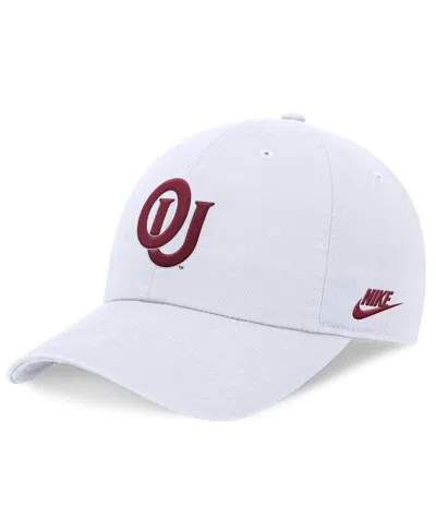 NIKE MEN'S WHITE OKLAHOMA SOONERS LEGACY CLUB PERFORMANCE ADJUSTABLE HAT