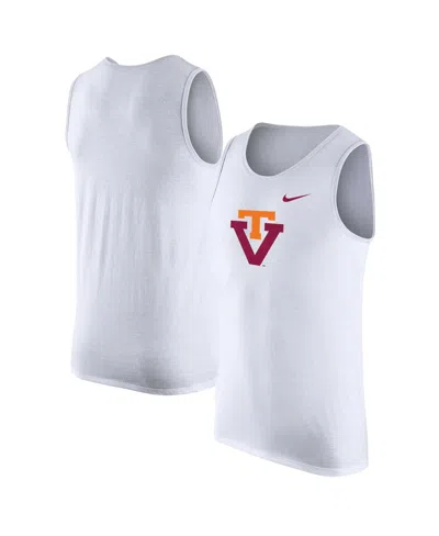 NIKE MEN'S WHITE VIRGINIA TECH HOKIES VINTAGE-LIKE LOGO PERFORMANCE TANK TOP