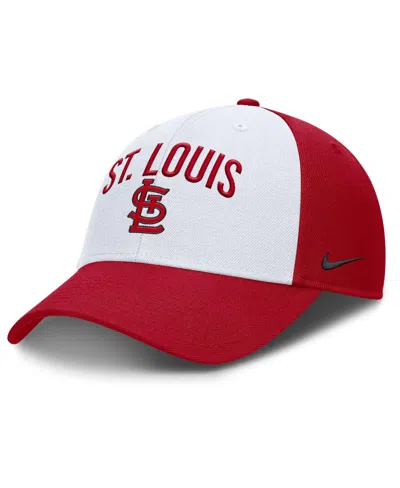 NIKE MEN'S WHITE/RED ST. LOUIS CARDINALS CLUB PERFORMANCE ADJUSTABLE HAT