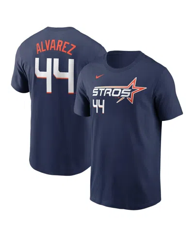 NIKE MEN'S YORDAN ALVAREZ NAVY HOUSTON ASTROS 2025 CITY CONNECT FUSE NAME NUMBER T-SHIRT