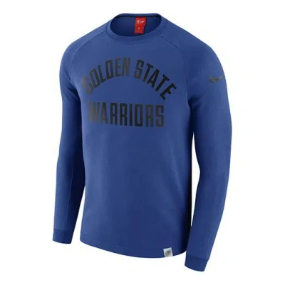 NIKE Nike MENS NBA Golden State Warriors Basketball Crew-neck Blue