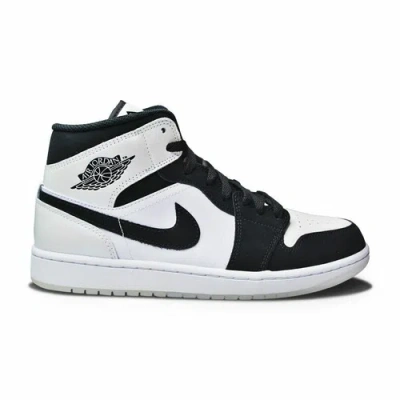NIKE MENS NIKE AIR JORDAN 1 MID SE - DH6933 100 - "DIAMOND" WHITE BLACK MULTICOLOR