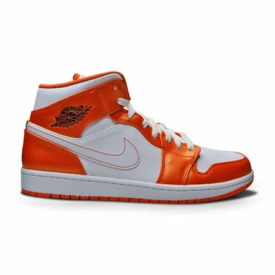 NIKE MENS NIKE AIR JORDAN 1 MID SE - DM3531 800 - ELECTRO ORANGE BLACK WHITE