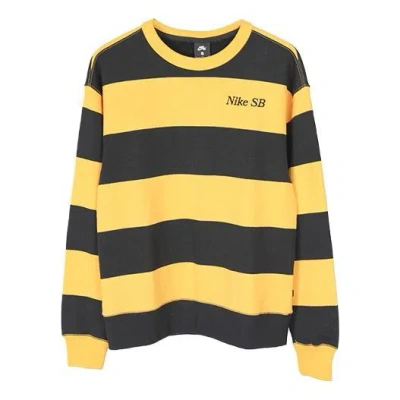 NIKE Nike MENS SB Skateboard Striped Skate Sports Crew-neck Golden