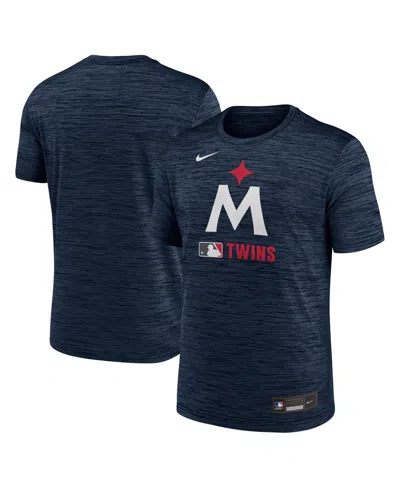NIKE MEN'SÂ NAVY MINNESOTA TWINS AUTHENTIC COLLECTION VELOCITY PERFORMANCE PRACTICE T-SHIRT