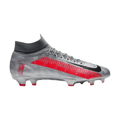 NIKE MERCURIAL SUPERFLY 7 PRO FG 'METALLIC GREY CRIMSON'