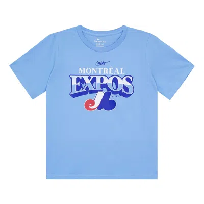 NIKE Nike Montreal Expos Cooperstown Collection Rewind Arch T-shirt 'Powder Blue'
