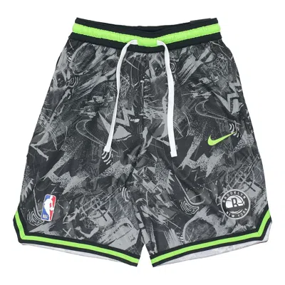 NIKE Nike NBA Brooklyn Nets Light Breathable Quick Dry Full Print Loose Basketball Shorts Black