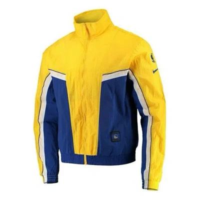 NIKE Nike NBA Golden State Warriors Athleisure Casual Sports Jacket Yellow Blue Colorblock