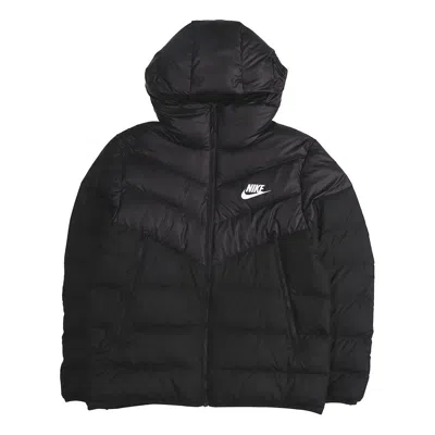 NIKE Nike Nsw Windrunner Down Fill Stay Warm Solid Color hooded down Jacket Black