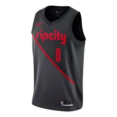 NIKE Nike Portland Trail Blazers Damian Lillard City Edition Swingman Jresey SW 0 'Black Red'
