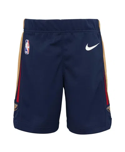 NIKE PRESCHOOL NAVY NEW ORLEANS PELICANS ICON REPLICA SHORTS