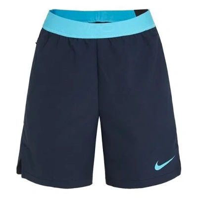 NIKE Nike Pro Flex Logo Pattern Casual Sports Shorts Navy Blue Dark blue