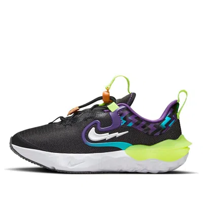 NIKE (PS) Nike Run Flow Easy On/Off Shoes 'Black Teal Nebula Volt'