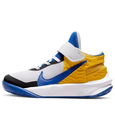 NIKE (PS) Nike Team Hustle D 10 FlyEase 'White Blue Yellow'
