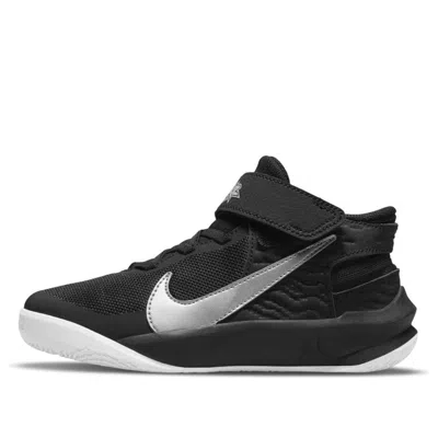NIKE (PS) Nike Team Hustle D10 FlyEase 'Black Metallic Silver'