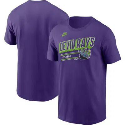 NIKE NIKE  PURPLE TAMPA BAY RAYS COOPERSTOWN COLLECTION RETRO T-SHIRT