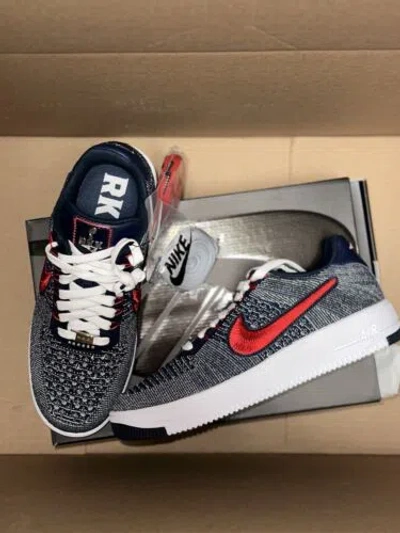 NIKE NIKE ROBERT KRAFT AIR FORCE 1 FLYKNIT LOW ENGLAND PATRIOTS SIZE 10 IN HAND