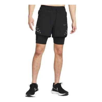 NIKE Nike Run Division Pinnacle Solid Color Logo Sports Shorts Black