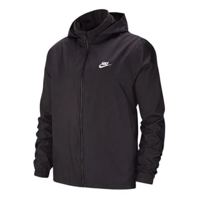 NIKE Nike Running Training Woven Breathable hooded Windproof Jacket Black