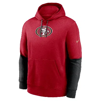 NIKE SAN FRANCISCO 49ERS SIDELINE TEAM ISSUE CLUB  MEN'S NFL PULLOVER HOODIE