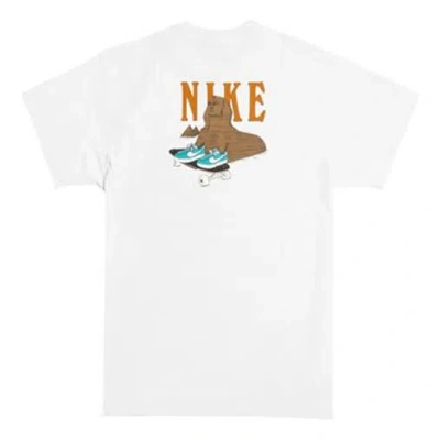 NIKE Nike SB Skate T-Shirt Back Shoe Skateboard Round Neck Short Sleeve White