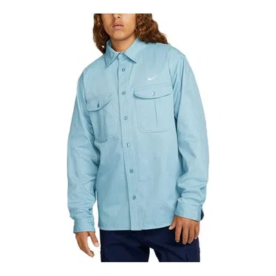 NIKE Nike SB Woven Skate Long-Sleeve Button Down 'Blue'