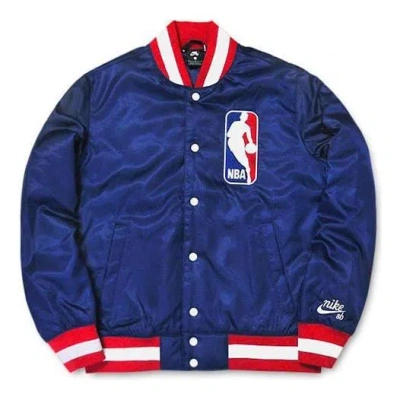 NIKE Nike SB x NBA Bomber Crossover Skateboard Casual Sports baseball uniform Jacket Blue