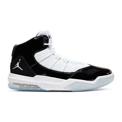 NIKE SHOES BASKETBALL MEN NIKE AIR JORDAN MAX AURA AQ9084011 BLACK-WHITE-LIGHT BLUE