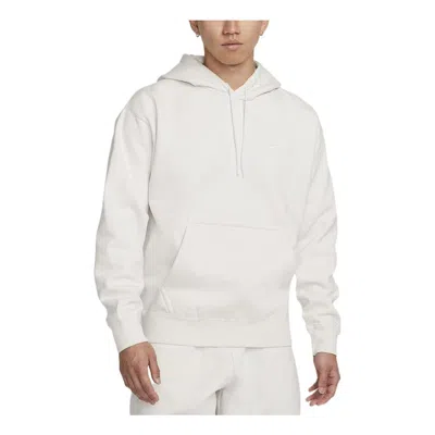 NIKE Nike Solid Color Minimalistic Hooded Long Sleeves Hoodie Men's White