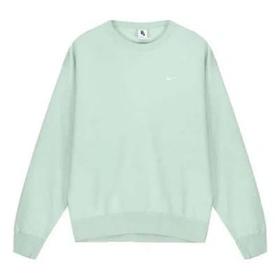 NIKE Nike Solid Color Round Neck Long Sleeves Pullover Green Light green