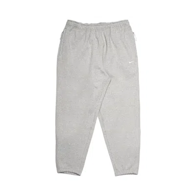 NIKE NIKE SOLO SWOOSH FLEECE PANTS 'DARK GREY HEATHER/WHITE'